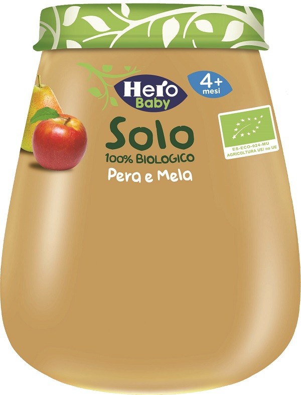 Fater Hero Solo Omogeneizzato Pera Mela 100% Bio 120 G