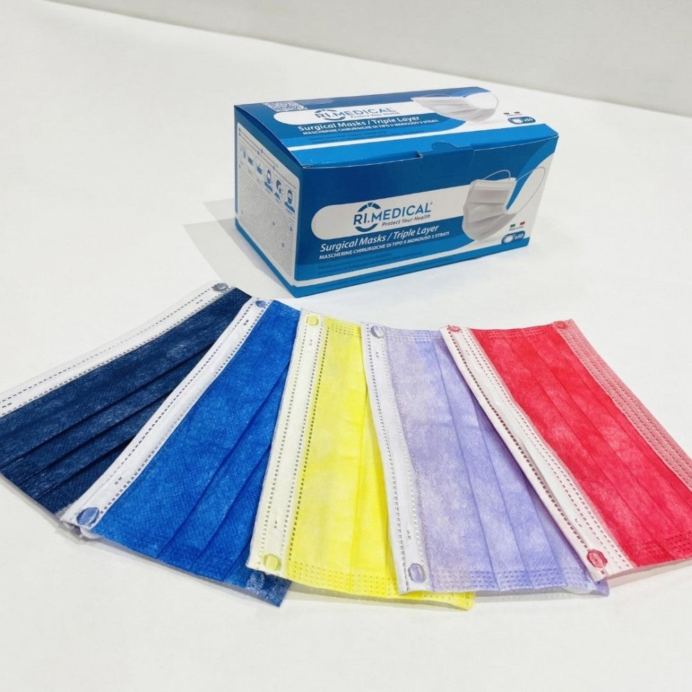 Mascherina chirurgica tipo ii multicolor 50 pezzi