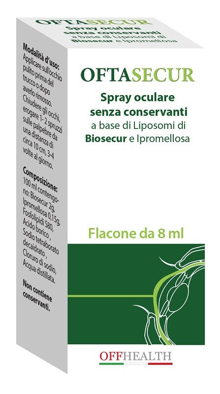 Offhealth Oftasecur Spray Oculare protettivo e lenitivo 8 Ml