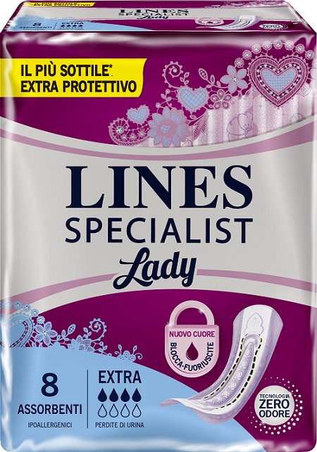 Fater Assorbenti Lines Specialist Lady Extra Ipoallergenici 8 Pezzi