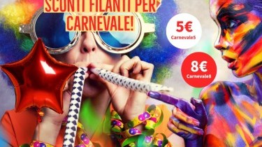 Sconti filanti a carnevale